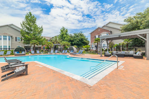 the swimming pool at our apartments