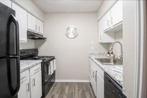kitchen with wall clock
