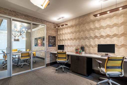 computer lab in our luxury west dallas apartments