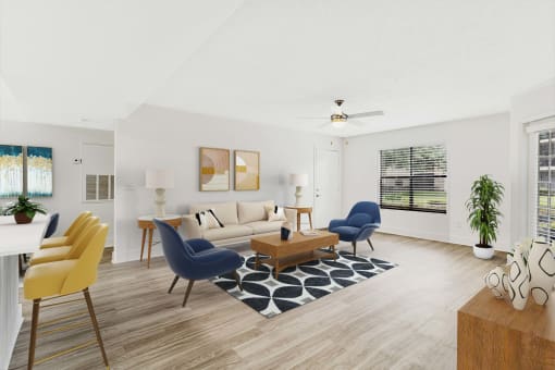 camila renovated apartment living room with furnishings