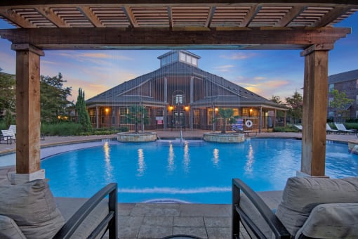 Outdoor Pool Evening View