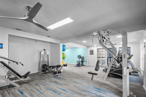 the preserve at ballantyne commons fitness room with gym equipment