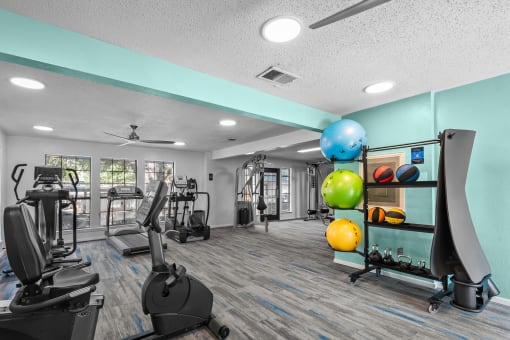 our gym is equipped with a variety of exercise equipment and weights