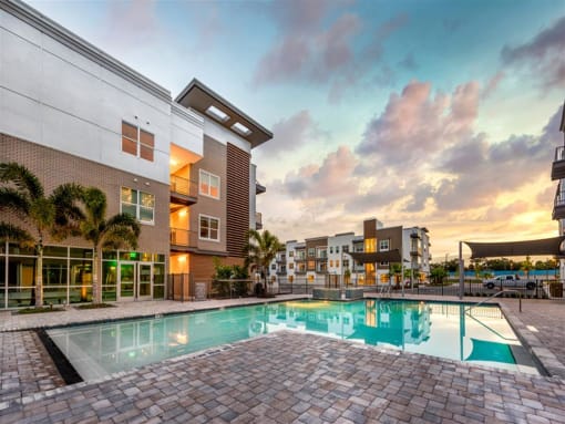 the swimming pool at the preserve at polo apartments fl