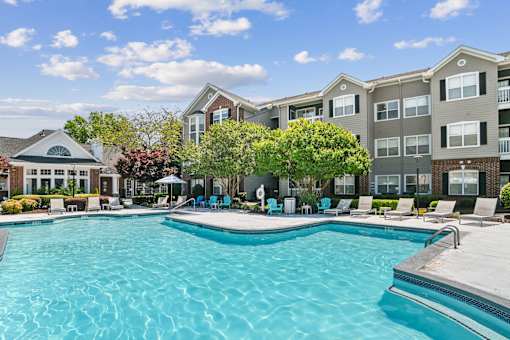 A large swimming pool at Greys Harbor at Lake Norman, Huntersville, NC 28078