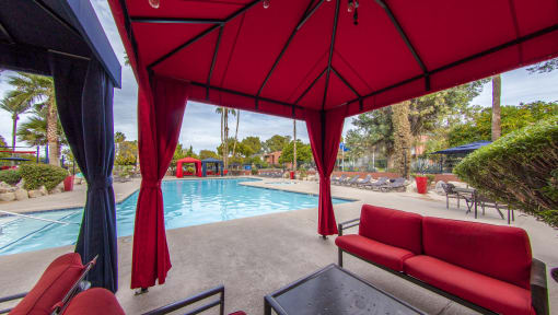 the pool area at the resort at governors crossing