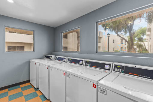 our apartments have a laundry room with a washer and dryer