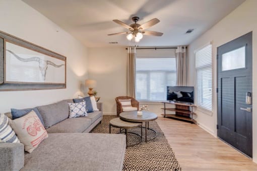Modern Living Room at Hermosa Village, Leander, TX, 78641