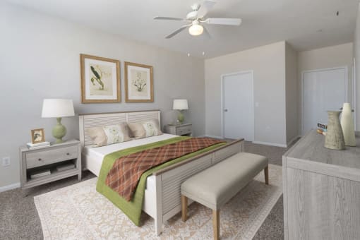 a rendering of a spa room with green and white walls