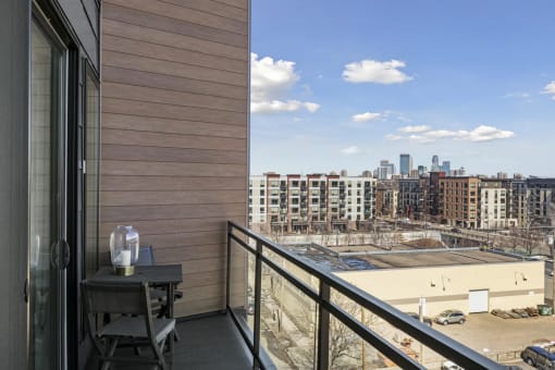 Balcony with view of Uptown Minneapolis