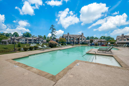 the swimming pool at the preserve at polo towers apartments sc