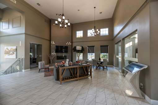 Clubhouse lounge at Woodbridge Villas Apartments, Sachse, Texas