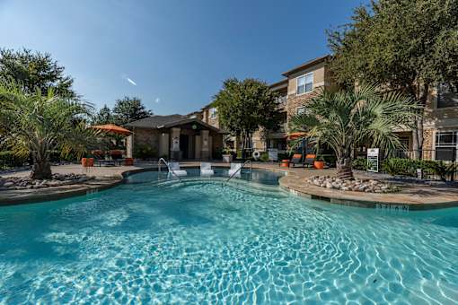 Blue Cool Swimming Pool at Woodbridge Villas Apartments, Sachse