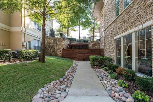 Stone pathway at Woodbridge Villas Apartments, Sachse, TX, 75048