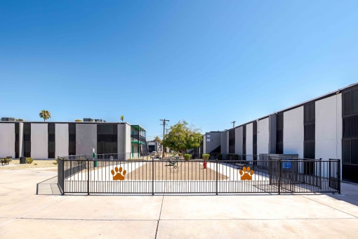 a skate park in front of a building