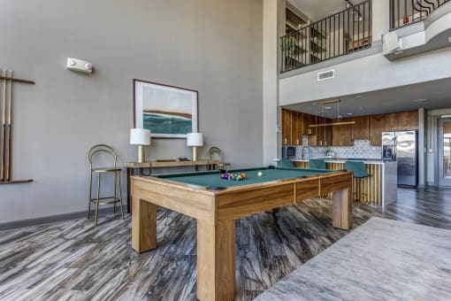 our apartments have a game room with a pool table and ping pong