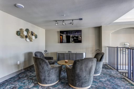 a living room with couches and a table