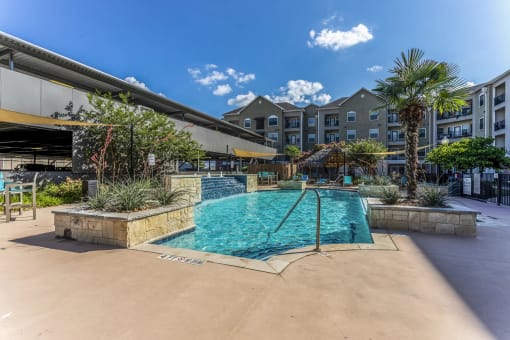 pool at the bradley braddock road station apartments