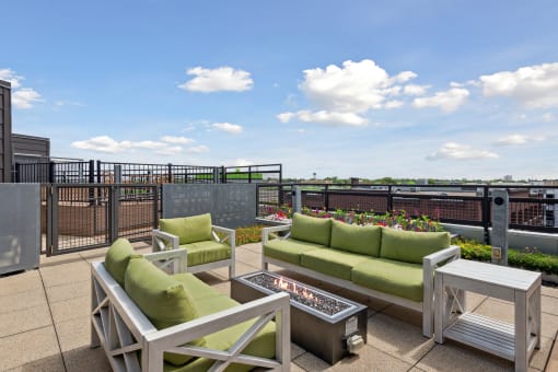 the roof terrace at 353 sacramento street