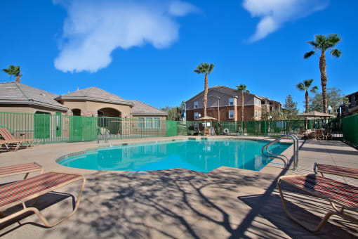 the swimming pool at our apartments in palm springs