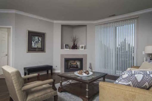 Designer Unit Living Room at The Sanctuary of Lake Villa, Lake Villa, IL