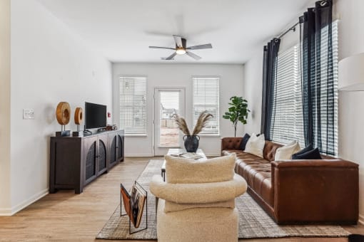 Living Area Interior at Plat 4 at Research Triangle, Durham