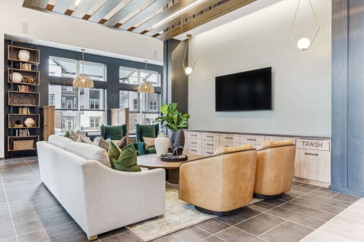Clubroom With TV  at Plat 4 at Research Triangle, Durham, North Carolina