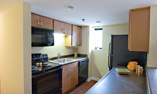 Modular Kitchen at The Ambassador at Library Square, Indiana