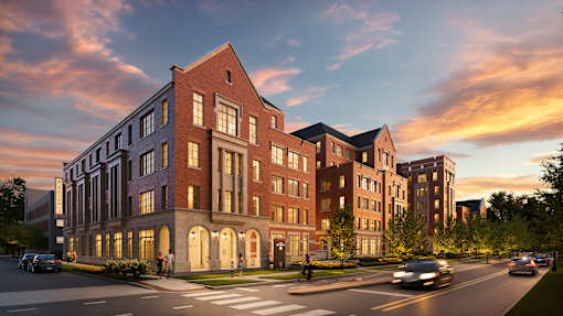Dusk Exterior View at The Beverly, Bloomington Indiana