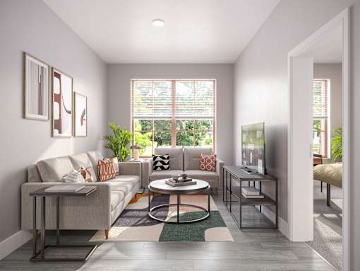 Living Room at The Beverly, Bloomington, IN