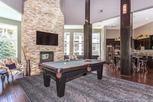 Billiards table at Altitude at Blue Ash, Blue Ash, Ohio
