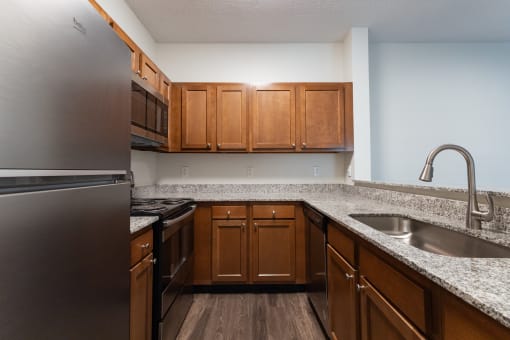 Empty kitchen at Altitude at Blue Ash, Blue Ash, OH, 45242