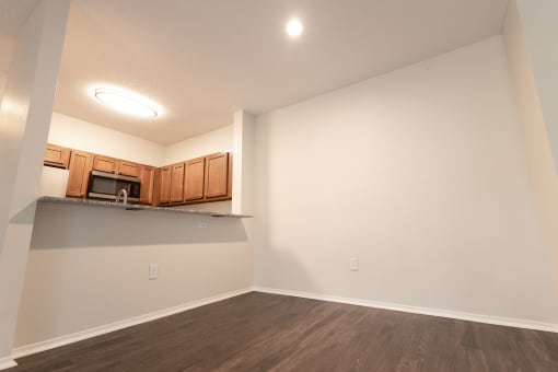 Empty living room at Altitude at Blue Ash, Blue Ash, Ohio