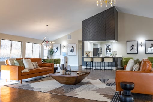 Posh Resident Lounge at Bradford Ridge Apartments, Bloomington, Indiana