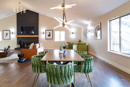 Clubroom With Smart Tv And Fireplace at Bradford Ridge Apartments, Bloomington, IN, 47403