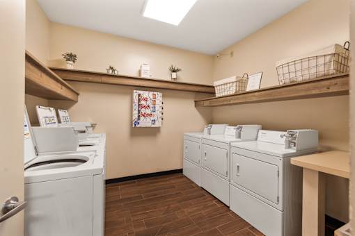 Community laundry room at Heritage Trail Apartments in Terre Haute, IN.