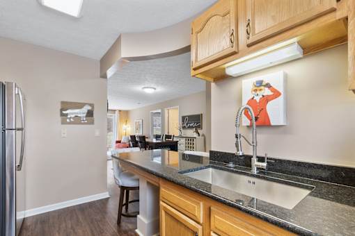 Kitchen at Heritage Trail Apartments in Terre Haute, IN.