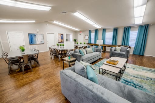 resident lounge with couches and table