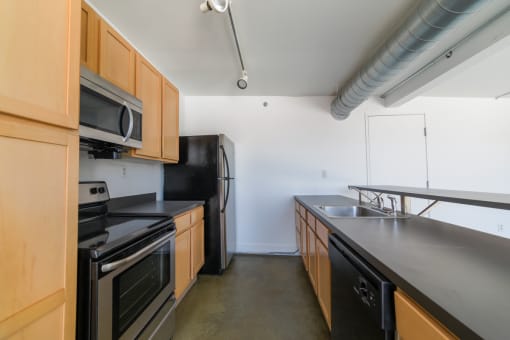 Remodeled Kitchen at Janus Lofts, Managed by Buckingham Urban Living, Indianapolis, IN, 46225