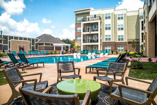 Lounge Seating Poolside at Mosaic at Levis Commons, Ohio
