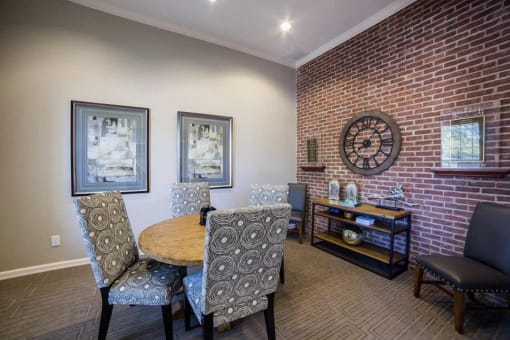 Seating in clubhouse at The Reserve at Williams Glen Apartments, IN, 46077