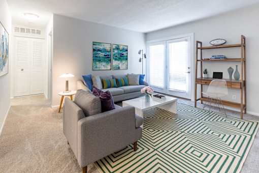 Living Room Interior at Gramercy Apartments, Carmel, 46032