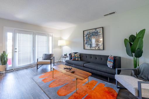 Spacious Living Room at Gramercy Apartments, Carmel, IN