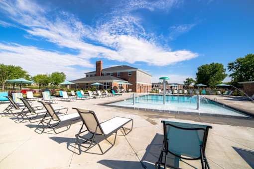 Poolside Relaxing Area at Gramercy Apartments, Carmel, IN 