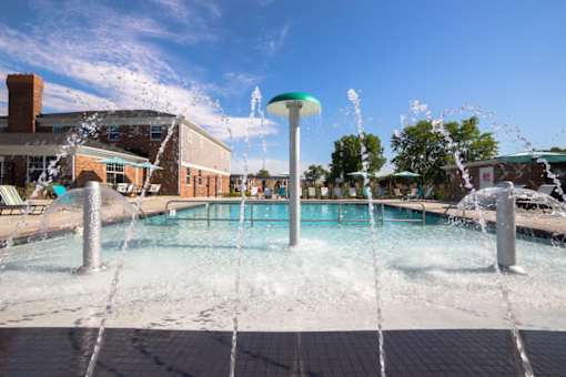 Pool With Fountains at Gramercy Apartments, Carmel, 46032 