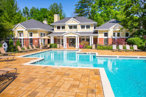 Swimming Pool With Relaxing Sundecks at Residence at White River, Indiana, 46228