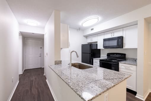 Granite Counter Tops In Kitchen at The Residence at White River Apartments, Indiana, 46228