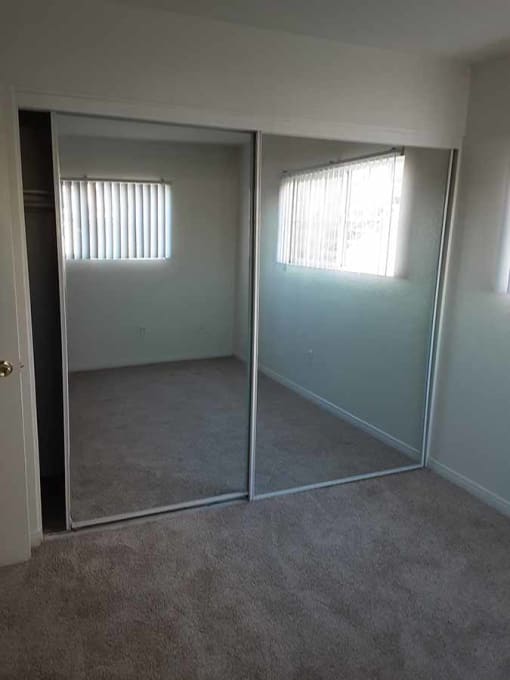 Bedroom mirrored closet doors