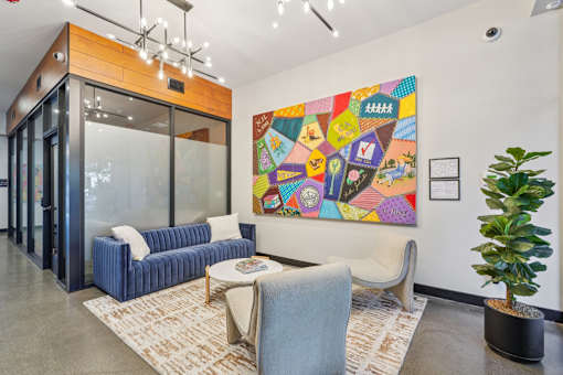 Modern living room at Luella, Sacramento, CA