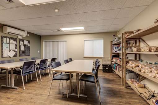 Activity Room with tables at VINTAGE AT VANCOUVER, Vancouver, WA